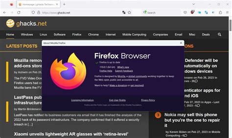 Firefox 110.0 System Requirements .